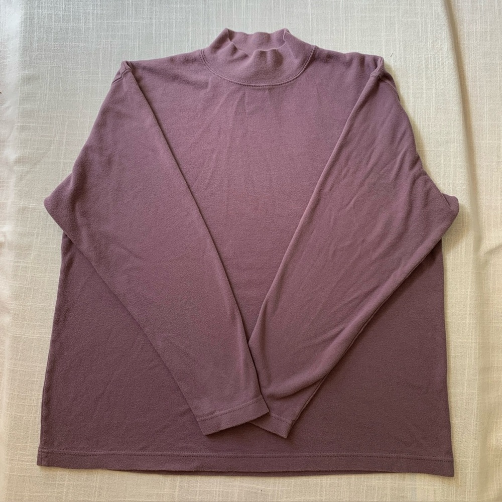 Charter Club Classics Women’s Long Sleeve Mock Turtleneck Cotton Shirt Top XL